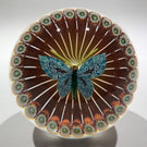 Vintage William Manson Art Glass Paperweight Millefiori Butterfly Stave Basket