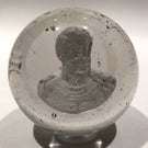 Antique New England Glass Co. Art Glass Paperweight Lajos Kossuth Sulphide