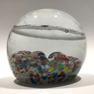 Huge Antique Millville Art Glass Paperweight Hand Painted Floral Name Plaque