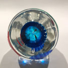 Vintage Murano Faceted Art Glass Paperweight Icepick Millefiori Flowers on Blue