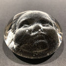 Signed Chris Belleau Art Glass Paperweight Encased Dimensional Face