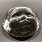 Signed Chris Belleau Art Glass Paperweight Encased Dimensional Face