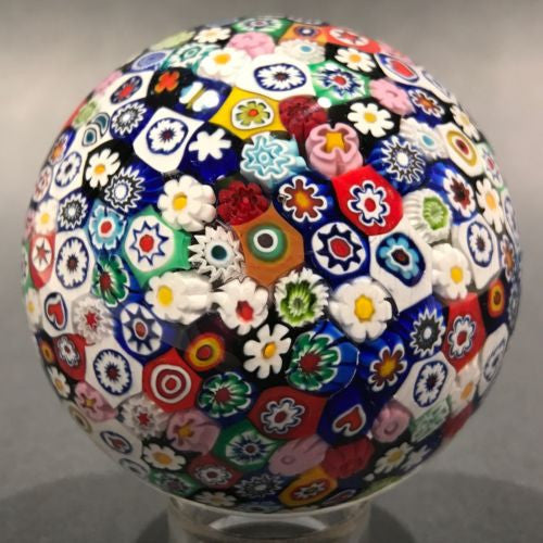 Vintage Murano Attica Murrina Art Glass Paperweight Closepacked Millefiori