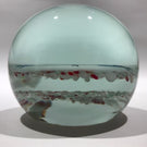 Vintage Tom Mosser Art Glass Paperweight Currier & Ives Encased Printed Plaque