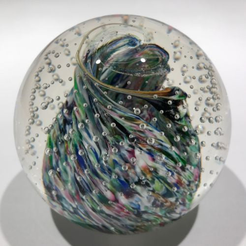 Vintage Caithness Art Glass Paperweight Millefiori Scramble “Rainbow Caldron"