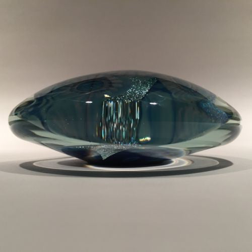 Large Robert Eickholt Art Glass Paperweight Dichroic