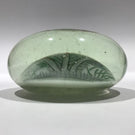 Antique Chinese Paint White Ground Art Glass Paperweight Cricket in Foliage