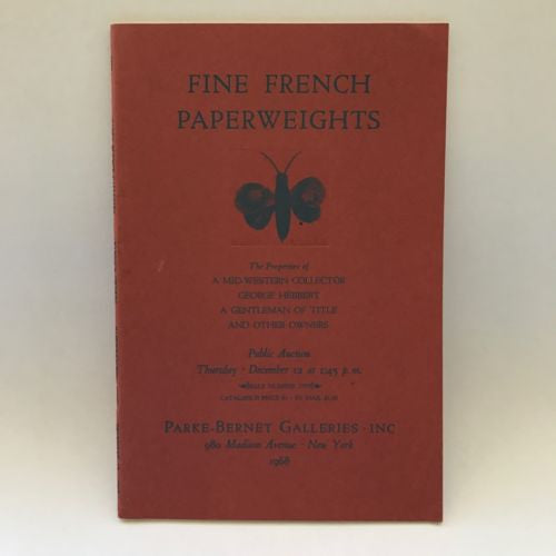 Parke Bernet February 14, 1969 Auction Catalogue Fine Glass French Paperweights