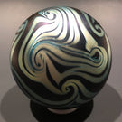 Rare Charles Lotton Art Glass Paperweight Iridescent Surface Decorated Mushroom