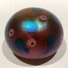 Signed David Lotton Art Glass Paperweight Iridescent Millefiori Vine