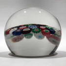 Huge Antique Clichy Art Glass Paperweight Spaced Complex Millefiori w/ Roses
