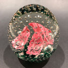 Vintage St Clair? Pink Trumpet Flowers in the Rain Art Glass Paperweight