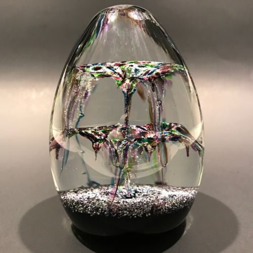 Vintage Peter Holmes Caithness Art Glass Paperweight “Cascade Rainbow”