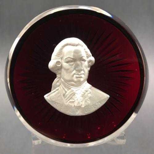 Vintage Franklin Mint Baccarat Faceted Art Glass Paperweight De Grasse Sulphide