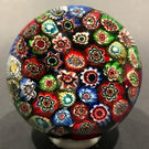 Vintage Murano Art Glass Paperweight Close Packed Millefiori