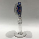 Antique Val St Lambert Art Glass Pedestal Paperweight Mantel Ornament