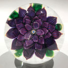 Rare Antique Saint Louis Art Glass Paperweight Lampworked Purple Dahlia