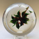 Signed Rick Ayotte Lampwork Art Glass Paperweight Bird with Flowers