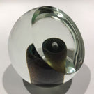 Signed Correia Art Glass Paperweight Modern Dichroic Design