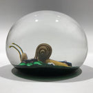 Vintage LE Baccarat Art Glass Paperweight Lampworked Snail with Flowers