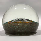 Vintage Murano Art Glass Paperweight Millefiori Garland on Aventurine Cushion