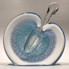Signed Michael Nourot Art Glass Paperweight Perfume Bottle Modern Blue Design