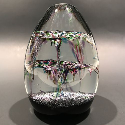 Vintage Peter Holmes Caithness Art Glass Paperweight “Cascade Rainbow”