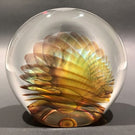 Signed Michael O’Keefe Art Glass Paperweight Delicate Veiled Fan Sculpture