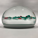 Vintage Murano Art Glass Paperweight Lampworked Cardinal & Winter Holly