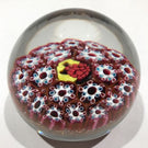 Vintage Murano Art Glass Paperweight Complex Concentric Millefiori & Berry Cane