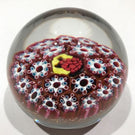 Vintage Murano Art Glass Paperweight Complex Concentric Millefiori & Berry Cane