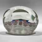 Early Chinese Art Glass Faceted Paperweight Millefiori Nosegay Bouquet