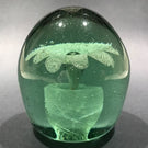 Antique English Floral Green Bottle Dump Art Glass Paperweight