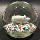 Vintage Murano or American Art Glass Paperweight Sulphide Pig