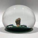 Vintage LE Baccarat Art Glass Paperweight Lampworked Snail with Flowers