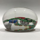 Antique Clichy Art Glass Paperweight Complex Millefiori Garland w/ Rose Cane