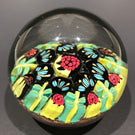 Rare Murano Art Glass Paperweight Figural Millefiori Leaf & Berry Canes