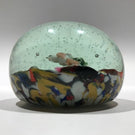 Antique German Thuringian Art Glass Paperweight Lampworked Birds & Millefiori