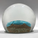 Large Vintage Murano Art Glass Paperweight Complex Blue Flower Millefiori