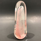 Signed Michael Nourot Art Glass Paperweight Large Upright Pink & Blue Veil