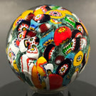 Rare Vintage Gentile Art Glass Marble Colorful Millefiori Scramble