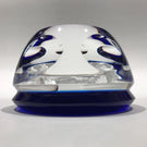 Vintage Cristal D Albert Faceted Art Glass Paperweight John Adams Sulphide