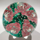 Vintage St Clair? Pink Trumpet Flowers in the Rain Art Glass Paperweight