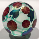 Signed David Lotton Art Glass Paperweight Iridescent Millefiori Vine