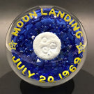 Vintage John Gentile Art Glass Frit Paperweight Moon Landing July 20, 1969