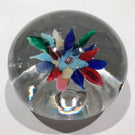 Antique Boston & Sandwich Art Glass Paperweight Fantasy Flower W/ Millefiori