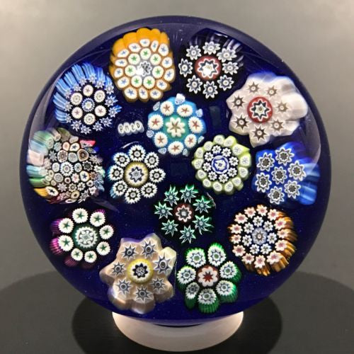 Vintage Peter Mcdougall Art Glass Paperweight Complex Closepack Millefiori