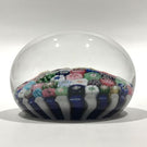 Miniature Antique Clichy Art Glass Paperweight Close Packed Millefiori in Staves