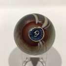 Vintage Orient & Flume Art Glass Paperweight Iridescent Gold Floral Egg