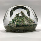 Antique Baccarat Art Glass Paperweight Faceted Green Moss Sand Dune